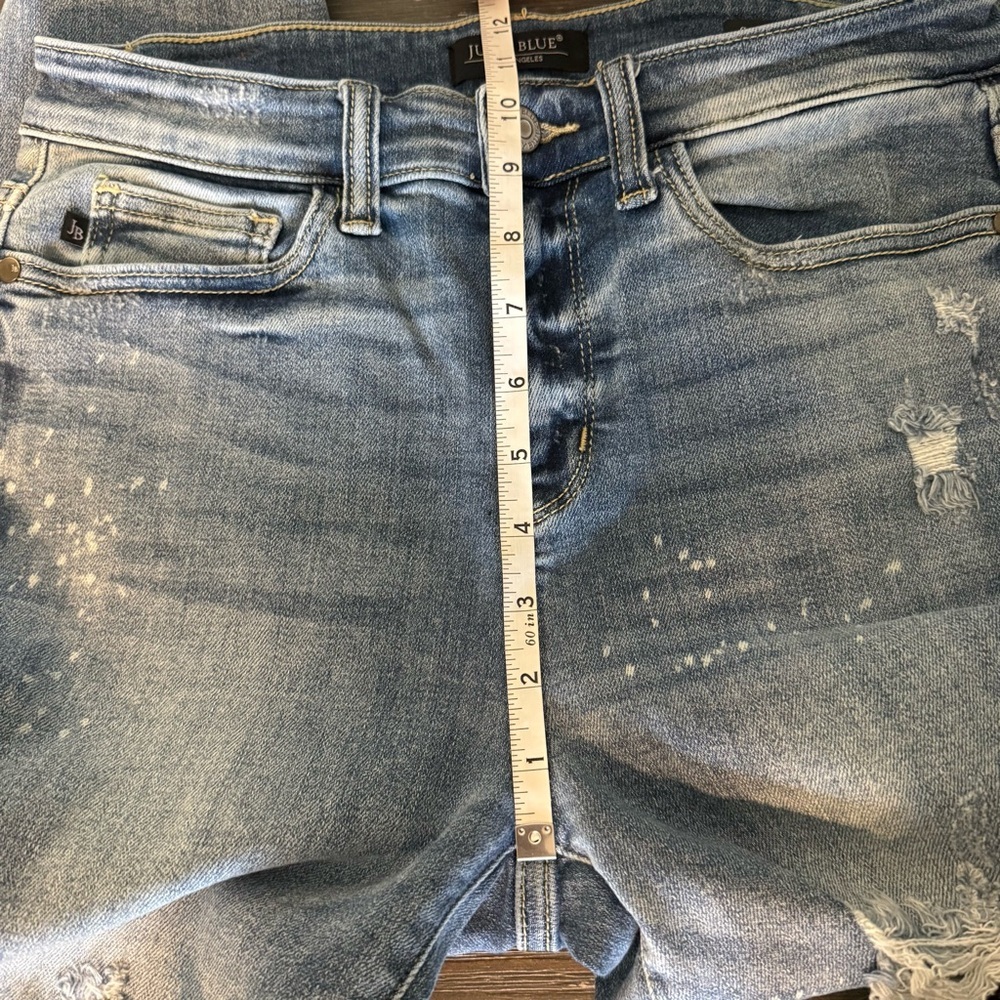 Judy Blue Distressed Light Blue Skinny Fit High Rise Jeans Size 7/28 - Picture 6 of 10